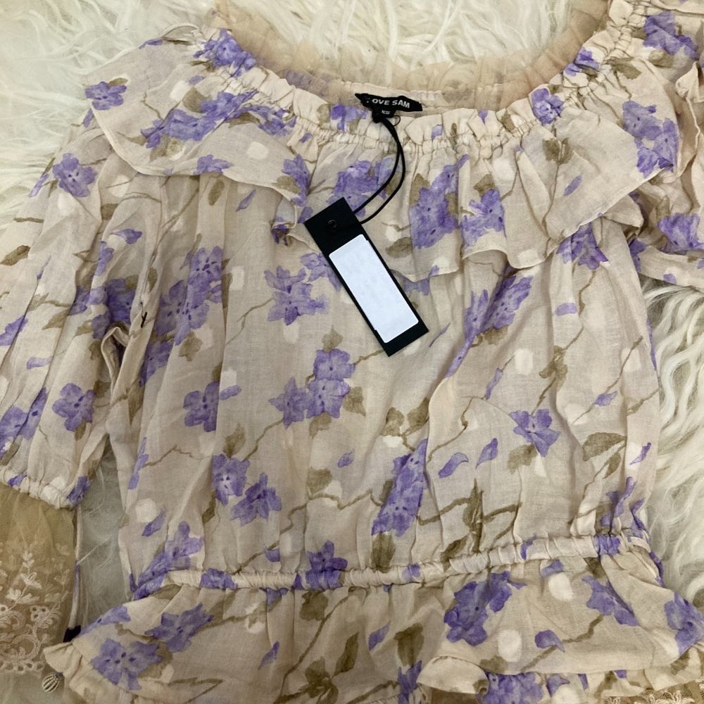 LOVE SAM Floral Print Off-The-Shoulder Blouse - Picture 6 of 8